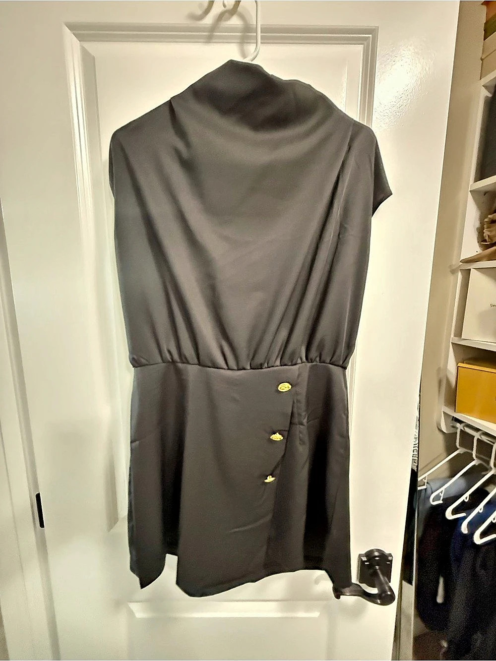 SHEIN Black Mini Dress with Shorts Size Medium Like New